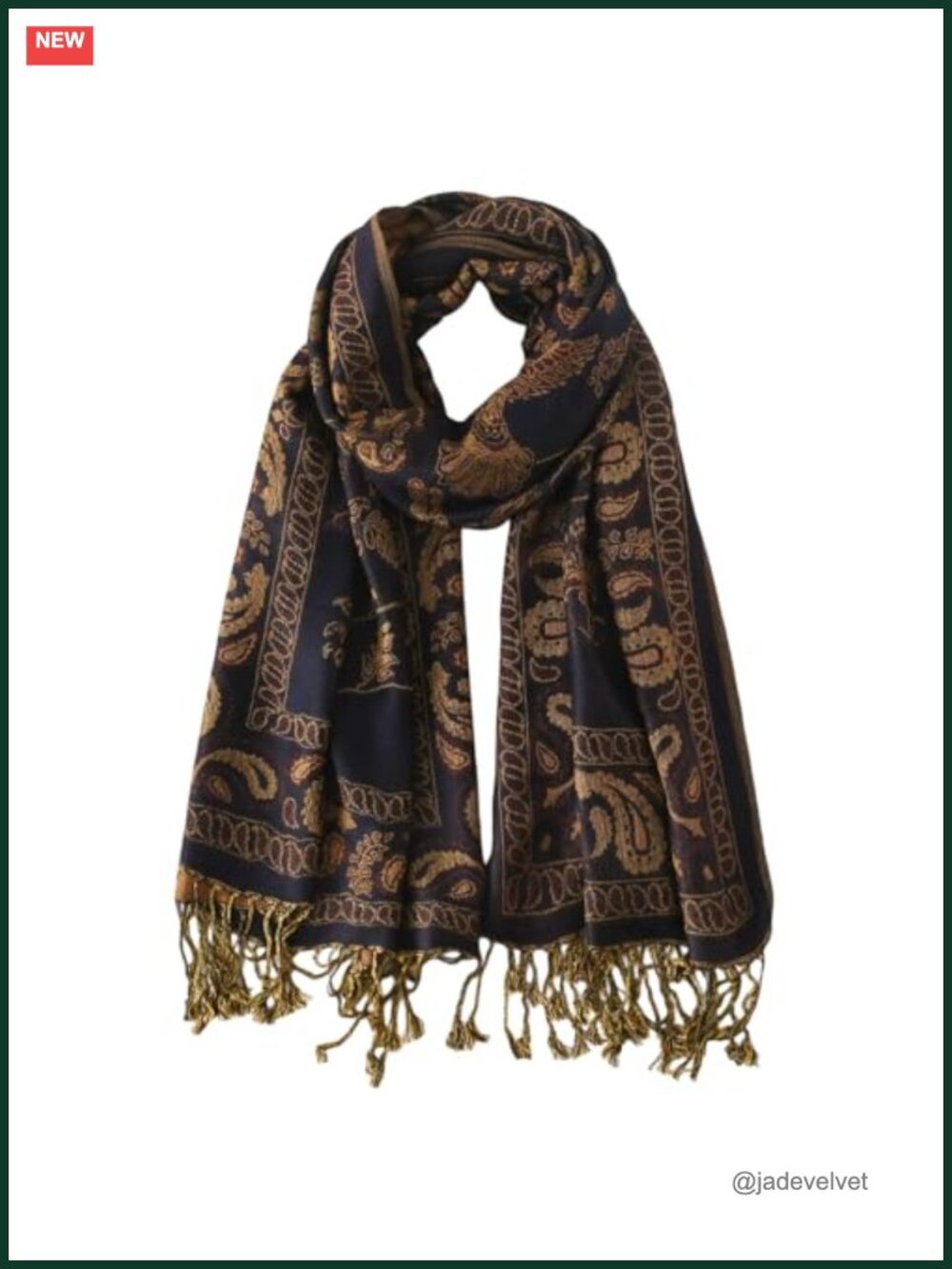 Reversible Paisley Pashmina Shawl Wrap - Silky Soft, 55% Viscose 45% Acrylic -